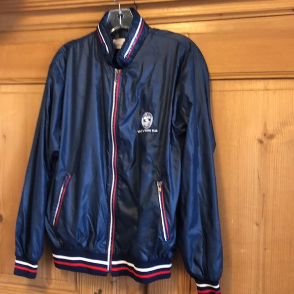 Vintage Lady La Mode Active Sportswear Blue Nylon Track Jacket Hood Waterproof - Picture 4 of 6